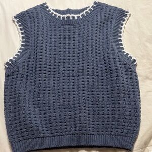 moon & madison Textured Blue Tank Top
